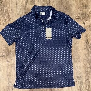 Men's PGA tour sun protection Navy Polo Shirt